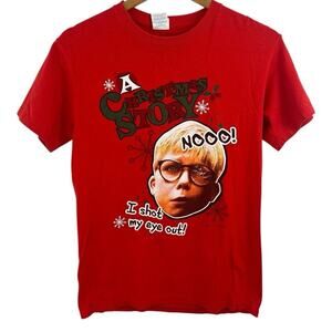 A Christmas Story Red Tee T Shirt Small I Shot My Eye Out Gildan Soft Style